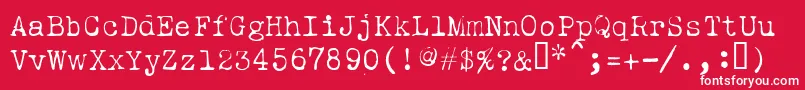 フォントLeicesterLight – 赤い背景に白い文字