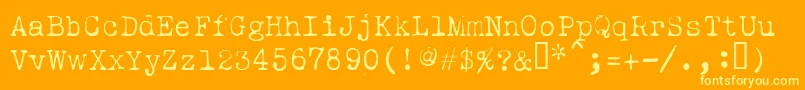 フォントLeicesterLight – オレンジの背景に黄色の文字