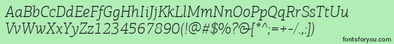 PfagoraslabproLightitalic Font – Black Fonts on Green Background