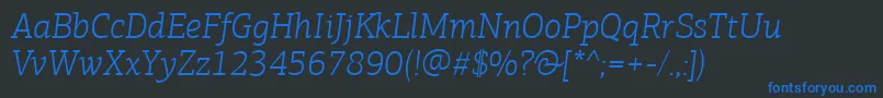 Police PfagoraslabproLightitalic – polices bleues sur fond noir