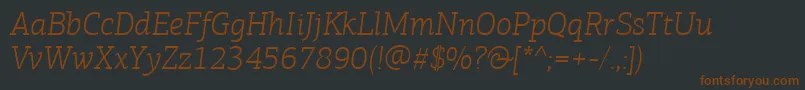 Шрифт PfagoraslabproLightitalic – коричневые шрифты на чёрном фоне