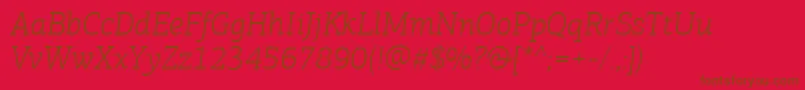 フォントPfagoraslabproLightitalic – 赤い背景に茶色の文字