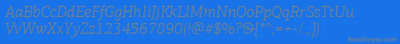 PfagoraslabproLightitalic Font – Gray Fonts on Blue Background