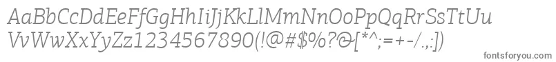 PfagoraslabproLightitalic Font – Gray Fonts on White Background