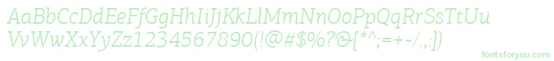 PfagoraslabproLightitalic Font – Green Fonts on White Background