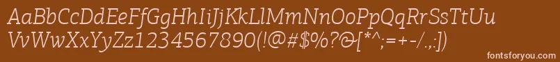 Шрифт PfagoraslabproLightitalic – розовые шрифты на коричневом фоне