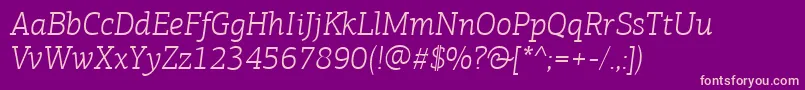 PfagoraslabproLightitalic Font – Pink Fonts on Purple Background