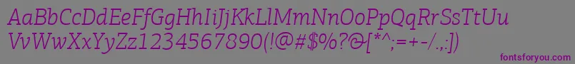PfagoraslabproLightitalic Font – Purple Fonts on Gray Background