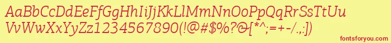 Police PfagoraslabproLightitalic – polices rouges sur fond jaune