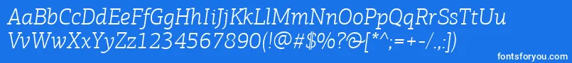 Police PfagoraslabproLightitalic – polices blanches sur fond bleu