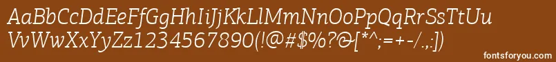 PfagoraslabproLightitalic Font – White Fonts on Brown Background