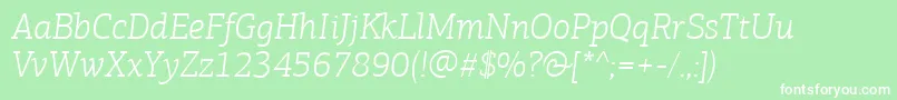 PfagoraslabproLightitalic Font – White Fonts on Green Background