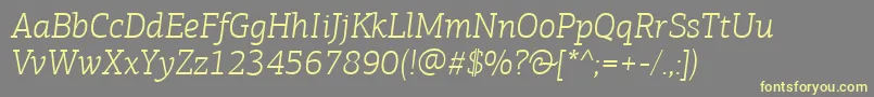 Fonte PfagoraslabproLightitalic – fontes amarelas em um fundo cinza