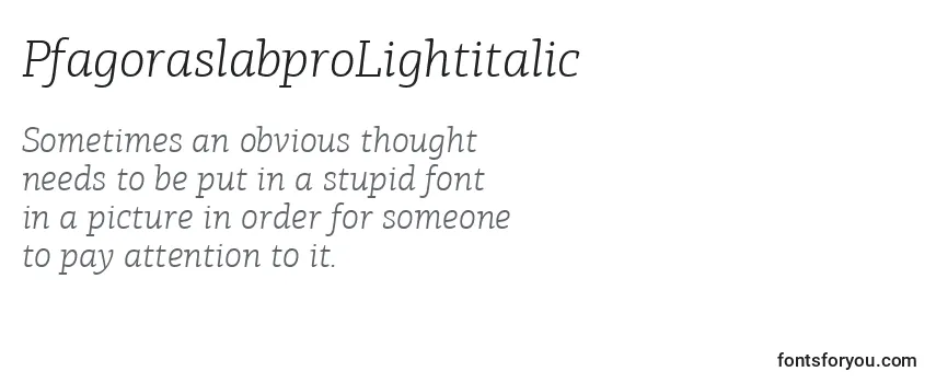 PfagoraslabproLightitalic Font