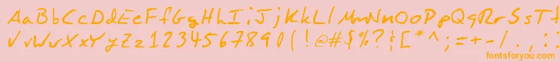 BlakemanhandRegular Font – Orange Fonts on Pink Background