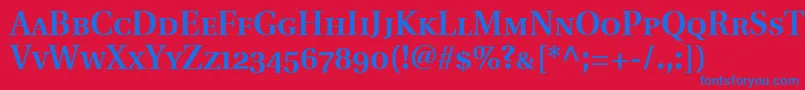 UtopiaSemiboldWithSmallCapsOldstyleFigures Font – Blue Fonts on Red Background