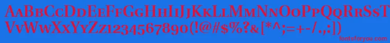 UtopiaSemiboldWithSmallCapsOldstyleFigures Font – Red Fonts on Blue Background