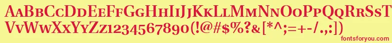 UtopiaSemiboldWithSmallCapsOldstyleFigures Font – Red Fonts on Yellow Background