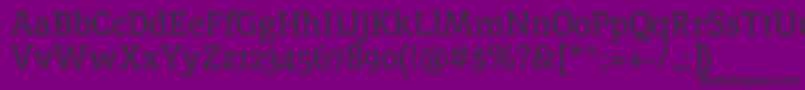 InikaRegular-fontti – mustat fontit violetilla taustalla