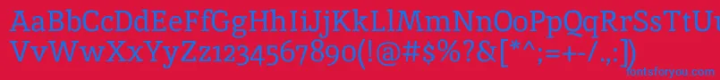 InikaRegular Font – Blue Fonts on Red Background