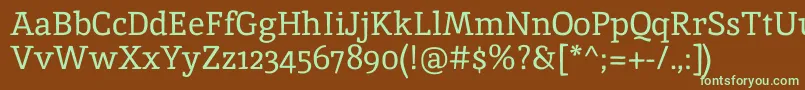 Шрифт InikaRegular – зелёные шрифты на коричневом фоне