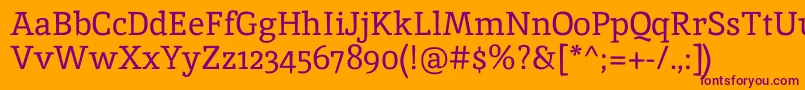 InikaRegular Font – Purple Fonts on Orange Background