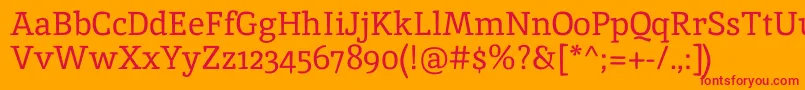 InikaRegular Font – Red Fonts on Orange Background