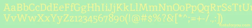 InikaRegular Font – Yellow Fonts on Green Background