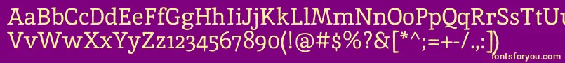 Czcionka InikaRegular – żółte czcionki na fioletowym tle