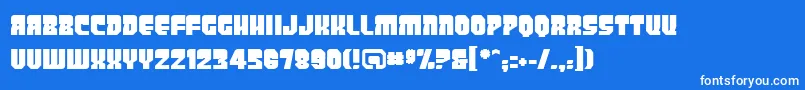 Czcionka PanicbuttonBb – białe czcionki na niebieskim tle