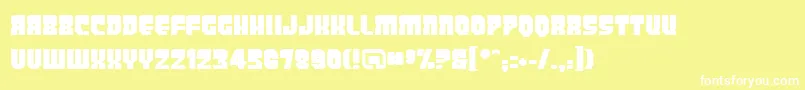 フォントPanicbuttonBb – 黄色い背景に白い文字