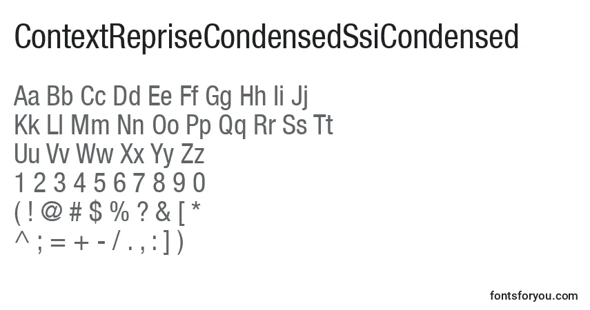 A fonte ContextRepriseCondensedSsiCondensed – alfabeto, números, caracteres especiais