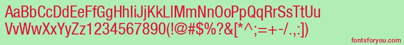 ContextRepriseCondensedSsiCondensed Font – Red Fonts on Green Background