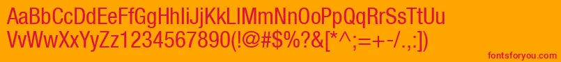 フォントContextRepriseCondensedSsiCondensed – オレンジの背景に赤い文字