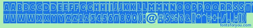 フォントAPlakattitulcmgr – 青い文字は緑の背景です。