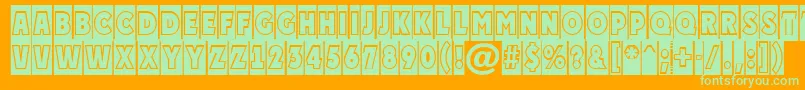 APlakattitulcmgr-Schriftart – Grüne Schriften auf orangefarbenem Hintergrund