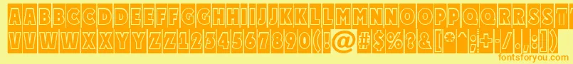 APlakattitulcmgr Font – Orange Fonts on Yellow Background