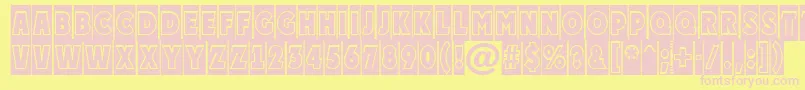 APlakattitulcmgr Font – Pink Fonts on Yellow Background