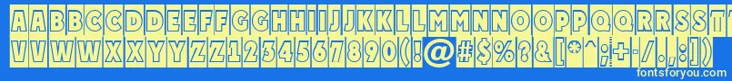 APlakattitulcmgr Font – Yellow Fonts on Blue Background