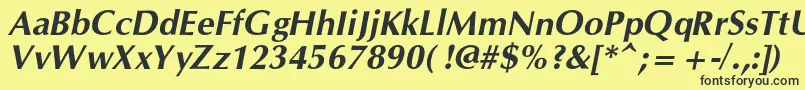 OpiumnewcBolditalic Font – Black Fonts on Yellow Background