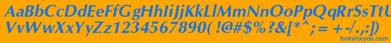 OpiumnewcBolditalic Font – Blue Fonts on Orange Background
