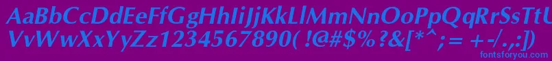 OpiumnewcBolditalic Font – Blue Fonts on Purple Background