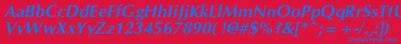 OpiumnewcBolditalic Font – Blue Fonts on Red Background