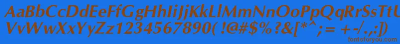 OpiumnewcBolditalic Font – Brown Fonts on Blue Background
