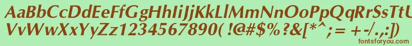 OpiumnewcBolditalic Font – Brown Fonts on Green Background