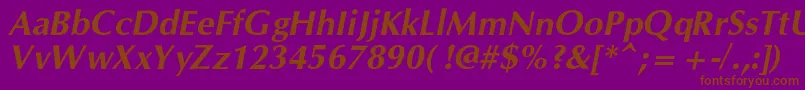 OpiumnewcBolditalic Font – Brown Fonts on Purple Background