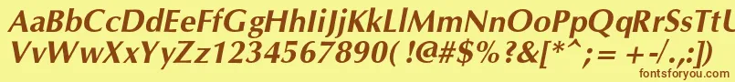 OpiumnewcBolditalic Font – Brown Fonts on Yellow Background