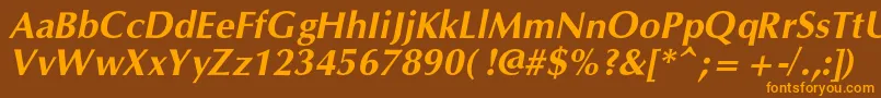 OpiumnewcBolditalic Font – Orange Fonts on Brown Background