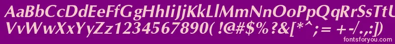 OpiumnewcBolditalic Font – Pink Fonts on Purple Background