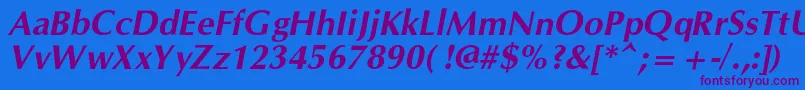 OpiumnewcBolditalic Font – Purple Fonts on Blue Background